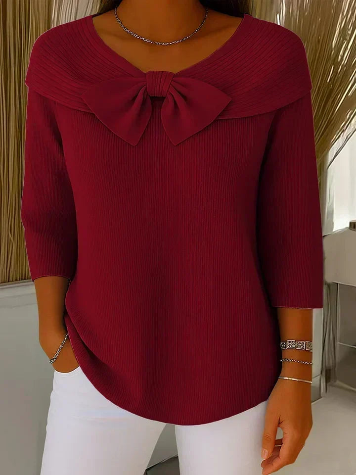 Trinidad | Pullover mit Knoten und Rundhalsausschnitt