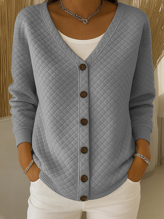 Leonor | Steppstrickjacke mit Knöpfen