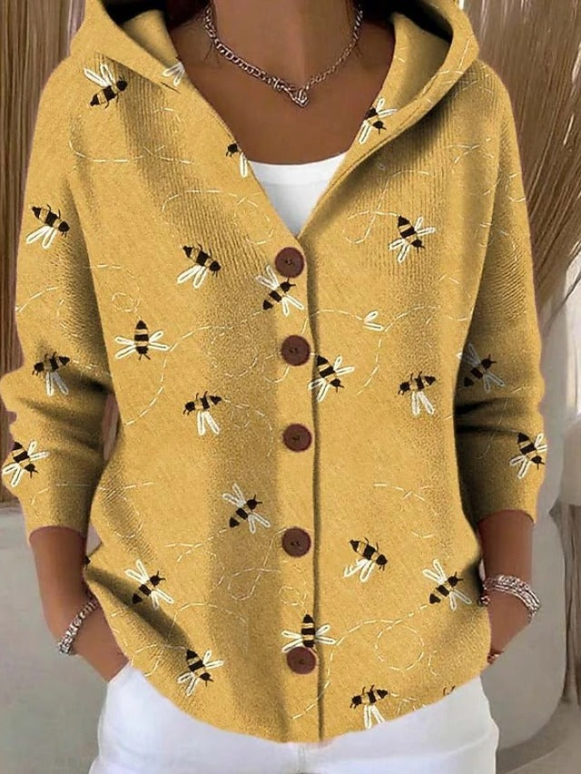 Paloma | Strickjacke mit Kapuze und Druck