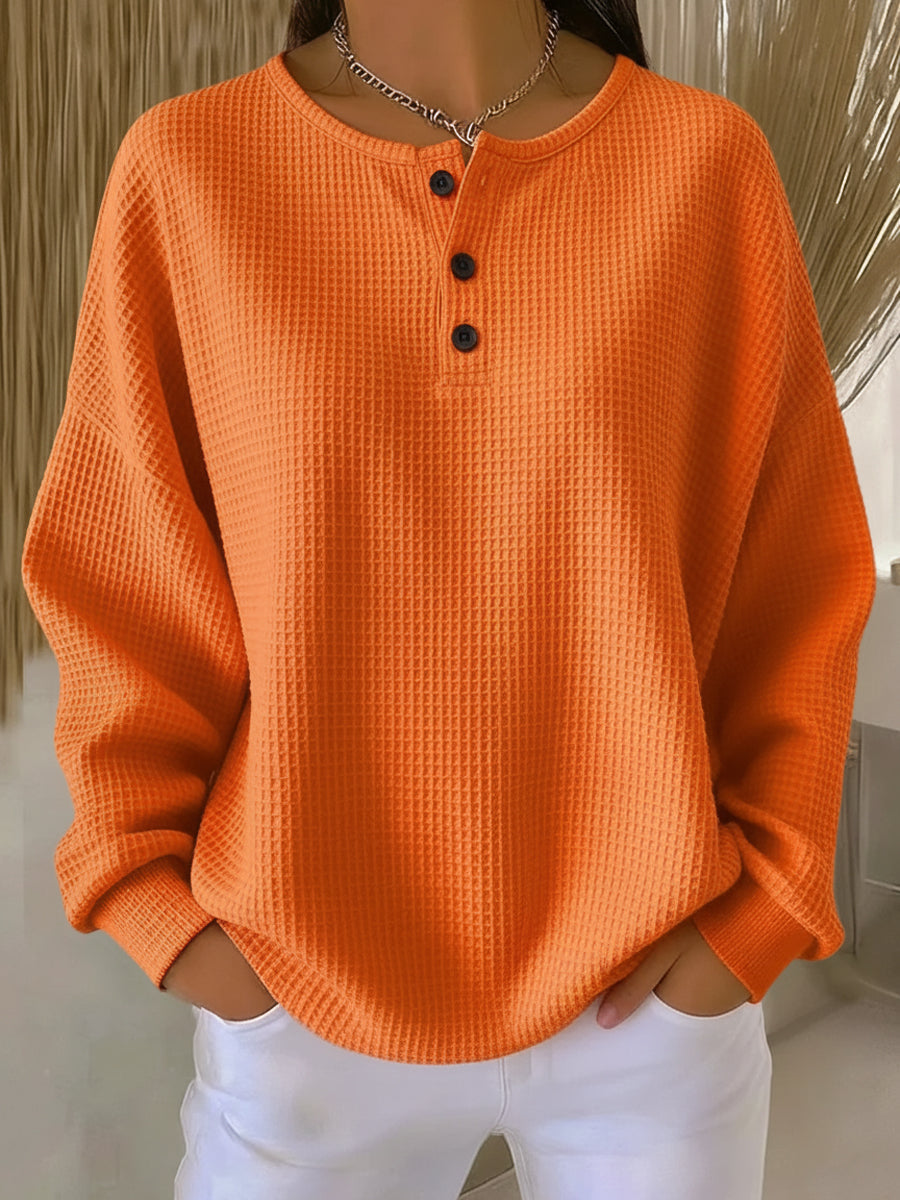 Milagros | Sweatshirt Henley Gofré