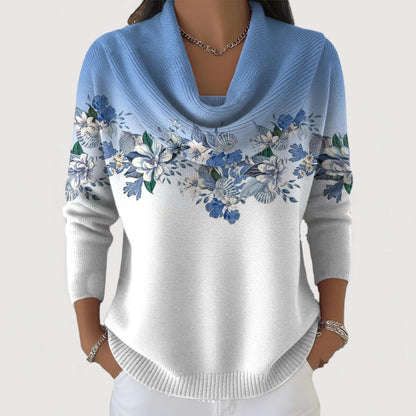 Alba | Pull Floral mit Rollkragen