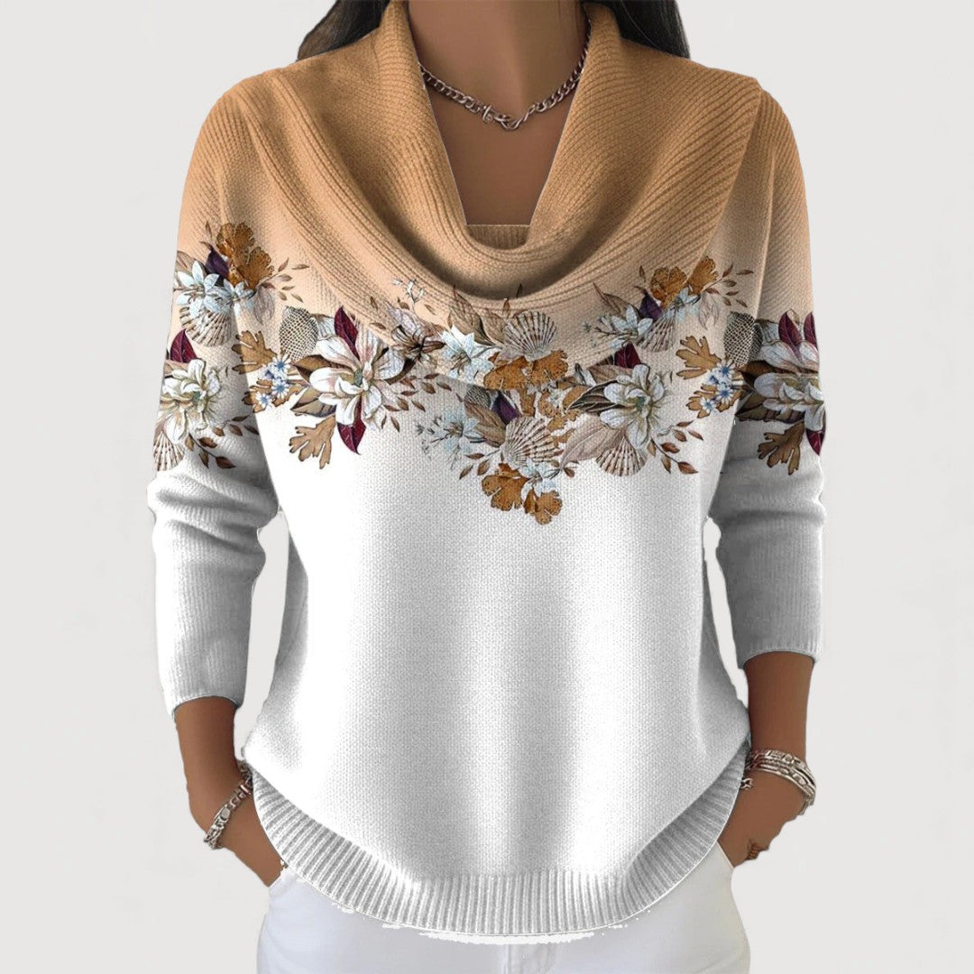 Alba | Pull Floral mit Rollkragen