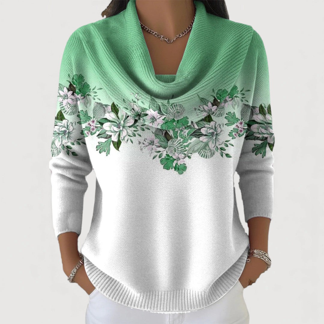 Alba | Pull Floral mit Rollkragen
