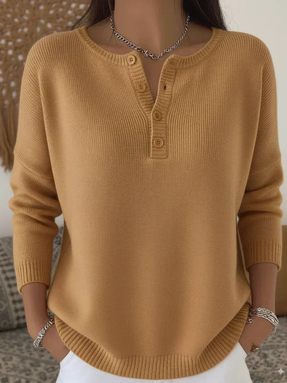 Helena | Strickpullover mit Henley-Knöpfen