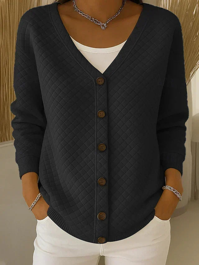 Leonor | Steppstrickjacke mit Knöpfen