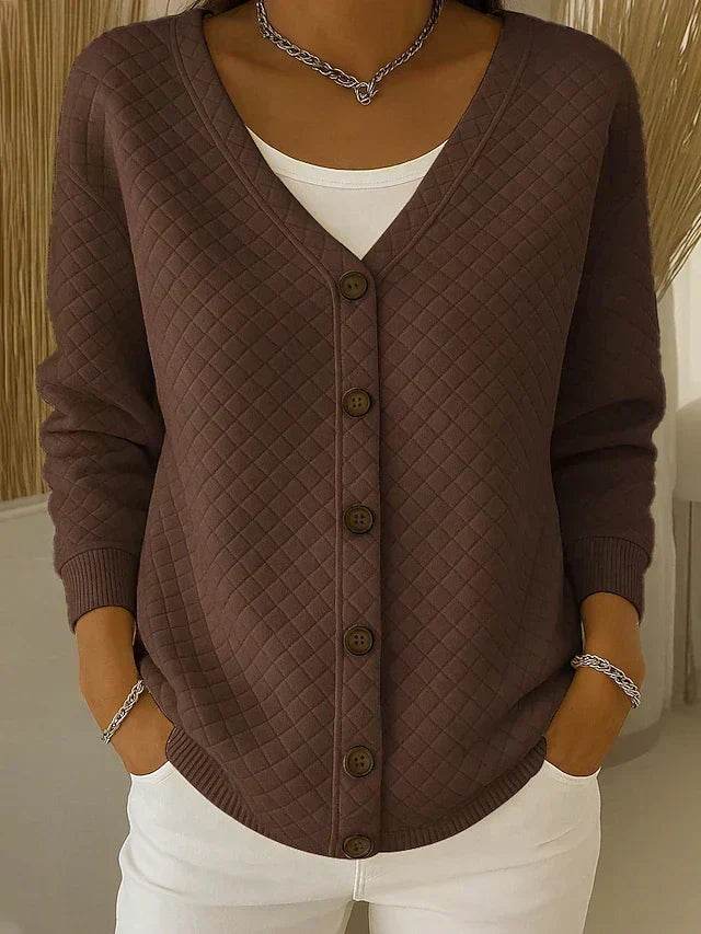 Leonor | Steppstrickjacke mit Knöpfen