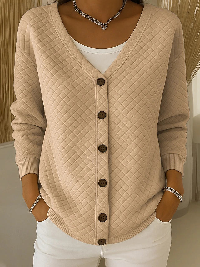 Leonor | Steppstrickjacke mit Knöpfen