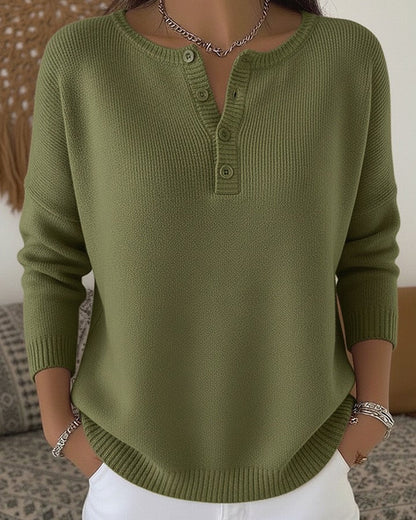 Helena | Strickpullover mit Henley-Knöpfen