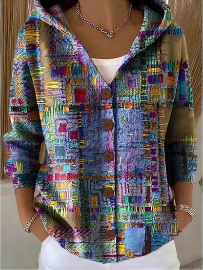 Paloma | Strickjacke mit Kapuze und Druck