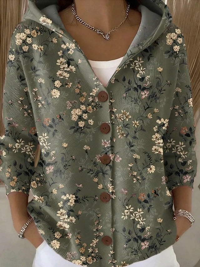 Paloma | Strickjacke mit Kapuze und Druck
