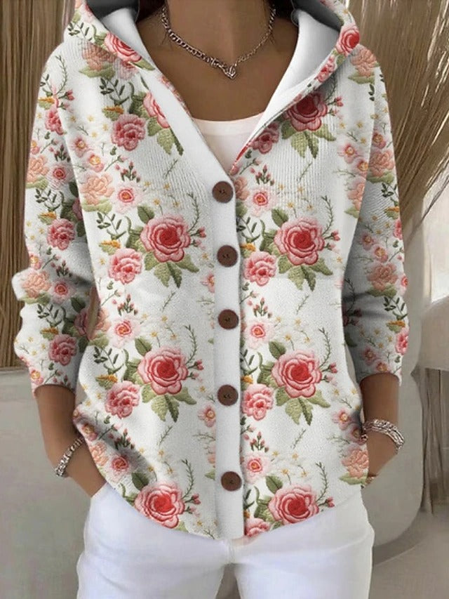 Paloma | Strickjacke mit Kapuze und Druck