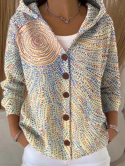 Paloma | Strickjacke mit Kapuze und Druck