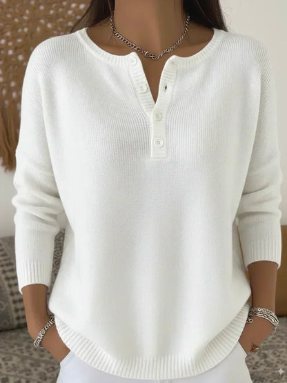 Helena | Strickpullover mit Henley-Knöpfen