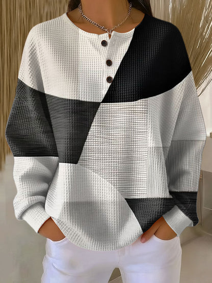 Consuelo | Waffelpullover mit Doppelter Schicht