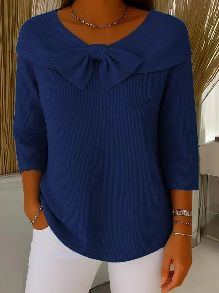 Trinidad | Pullover mit Knoten und Rundhalsausschnitt