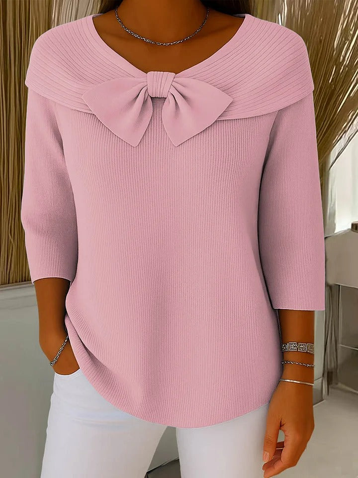 Trinidad | Pullover mit Knoten und Rundhalsausschnitt