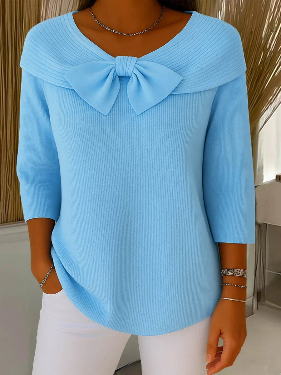 Trinidad | Pullover mit Knoten und Rundhalsausschnitt